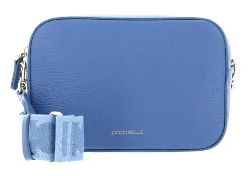 Coccinelle Tebe Umhängetasche aus Leder 18 cm in Blau - Elegante Handtasche aus hochwertigem Leder, perfekt für jeden Anlass und bietet stilvollen Komfort.
