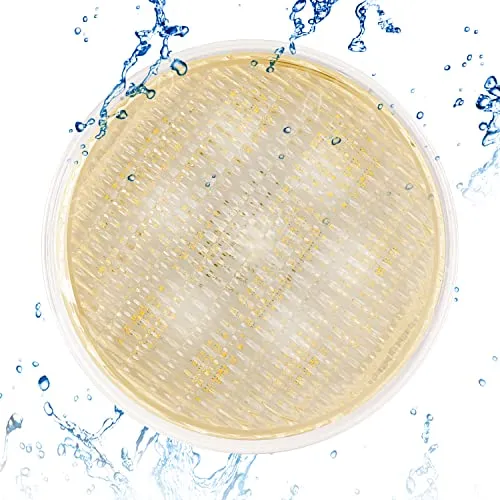 KOLLNIUN LED Poolleuchten, PAR56 Unterwasserleuchten, Warmweiß Schwimmbadleuchten, IP68 Wasserdichte Poolbeleuchtung, 20W 12V AC/DC Unterwasser Beleuchtung