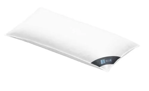 Spessarttraum Daunenkissen 3-Kammer Blue, 40x80 cm - Hochwertiges 3-Kammer Kopfkissen für optimalen Schlafkomfort, allergikergeeignet und Made in Germany, mit feinem Baumwollbezug und hervorragendem Wärmeverhalten.