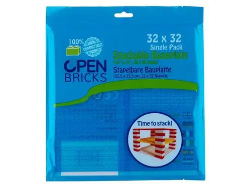 Open Bricks OpenBricks Baseplate 32x32 transparent blue Konstruktionsspielsteine