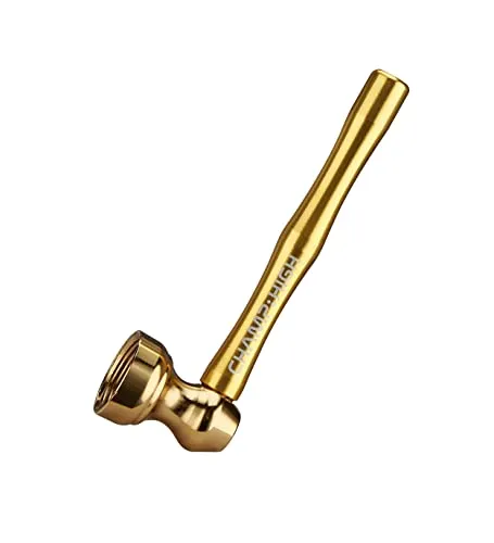 MINI PFEIFE ALU 8,5cm lang + 5 Sieben CHAMP HIGH Aluminium Tabakpfeife Tabak Pipe 4-Varianten 83 (Gold)