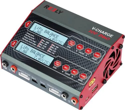 Reely V-Charge 100 Duo Modellbau-Ladegerät 12 V, 230V 10A