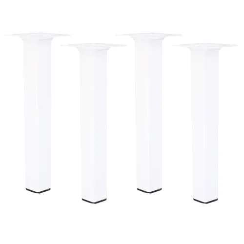 MS Beschläge Möbelfuss Weiss Eckig 25x25mm Möbelbein Tischbein Einzeln oder 4er Set Möbelstempel Couchfuss Möbelstütze (4, 250mm)
