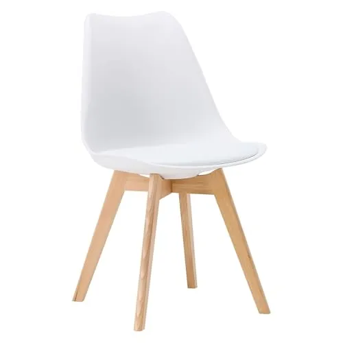 Homestyle4u Küchenstuhl in Weiß 3147 – Skandinavisches Design