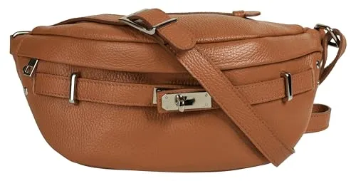 Gürteltasche SAMANTHA LOOK - Elegante Damen Bauchtasche aus echtem Leder - Gürteltasche aus 100% Rindleder, Made in Italy. Mit geräumigem Hauptfach und vielseitigem Tragekomfort für Alltag und Freizeit.