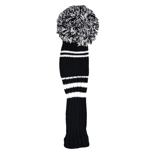 Longridge Fairway Pom Pom Golfkopfabdeckung - Weiß/Schwarz von Longridge