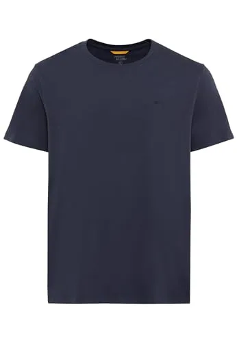 camel active Herren Basic Kurzarm T-Shirt mit Rundhalsausschnitt Dunkelblau, menswear-6XL