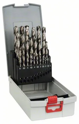Bosch Bohrer PRO Metal HSS-G - 25-teiliges Set, geschliffen und selbstzentrierende Bohrspitzen für präzises Bohren in Metall