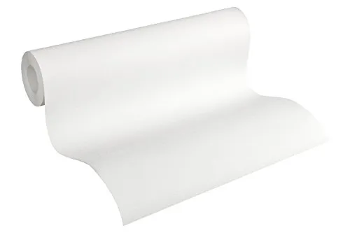 A.S. Création 336910 Vliestapete Meisterputz 15 m Alternative zur Rauhfaser Unitapete, 15 x 0,53 m, weiß