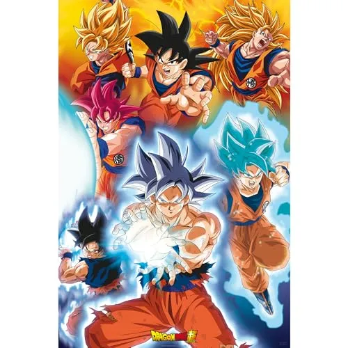 ABYstyle Poster DRAGON BALL SUPER - Poster Maxi 91cmx51cm - Goku´s transformations