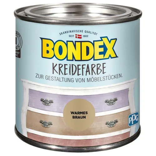 Bondex Kreidefarbe für Innen Vintage-Effekt Shabby-Chic-Look Warmes Braun 0,5 L