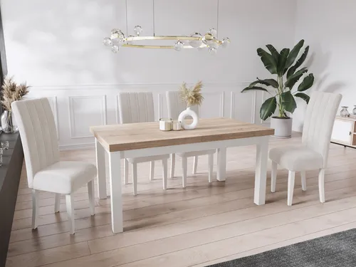 WFL Group Esstisch Sonoma Eiche - Rechteckiger Esstisch aus Holzwerkstoff, ausziehbar auf 240 cm für bis zu 10 Personen. Modernes Design, robust und nachhaltig in der EU gefertigt.
