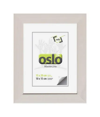 Oslo MasterLine Einzelrahmen Bilderrahmen 15 x 20 cm Holz FSC mit Echtglas und stabilem Aufsteller, (braun-gold} {gold} {rot} {silber} {weiß gekalkt), Portraitrahmen Hoch- und Querformat
