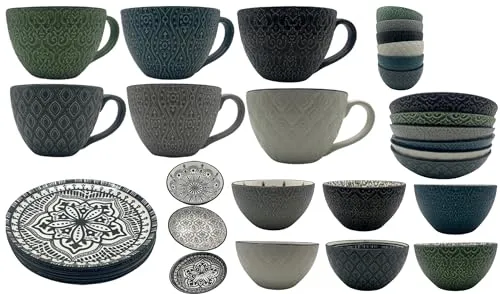 Riyashop 6er Set Suppentasse INFINITY – Elegantes Geschirrset aus Keramik - Hochwertige Porzellan-Suppentassen im 6er Set, ideal für besondere Anlässe. Mit glasiertem Finish in stilvollen Farben. Perfekt für Suppen und kreative Gerichte.