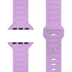 Pulse 3D Textur Armband für Apple Watch Ultra/SE/10/9/8/7/6/5/4/3/2/1, Silikon Sportarmband, 42/44/45/46/49mm - Flieder Lila