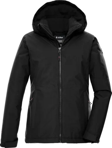 killtec KOW 217 Grls Jacket schwarz (00200) 176 - Funktionsjacke für Kinder, wasserdicht mit 10.000 mm Wassersäule und weichem Fleece-Futter für Komfort und Wärme bei kaltem Wetter.