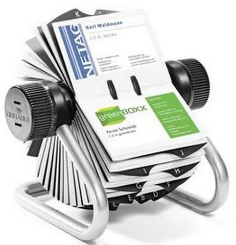 DURABLE Visitenkartenhülle Visitenkarten-Rollkartei Visifix 400 Karten 195x135x165mm silber