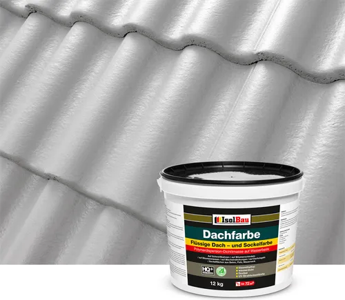 Isolbau Dachfarbe STEINGRAU 12 kg Sockelfarbe Fassadenfarbe Dachbeschichtung RAL Farbe