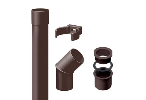 INEFA Regenfallrohr Set 2m in braun von INEFA