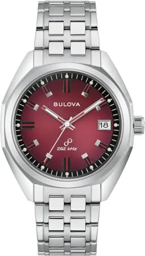 Bulova 96B401 Herrenuhr Jet Star - Exklusive Eleganz in Rot und Silber - Chronograph mit hochpräzisem Quarzwerk, kratzfestem Saphirglas und stilvollem dunkelrotem Ziffernblatt. Wasserdicht bis 5 bar und ideal für modebewusste Männer.