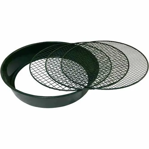 SIENA GARDEN Metall Gartensieb 3 in 1 - Gartenabfallbehälter mit 3 Einlegern, aus pulverbeschichtetem Stahl in grün. Ideal zum Sieben von Erde und Kompost, robust und langlebig für jeden Garten.