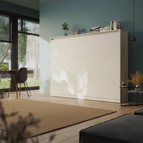 SMARTBett Schrankbett Classic 140x200cm Horizontal Weiß in weiß von SMARTBett GmbH