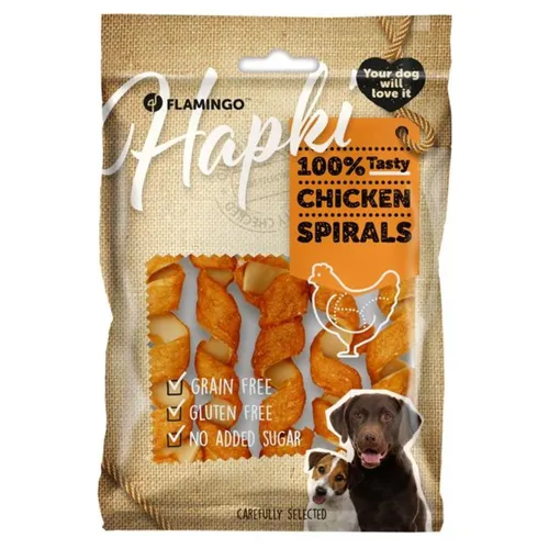 Flamingo Hundesnack Hapki Spirale mit Huhn 85 g, NEU