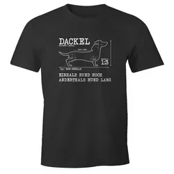 MoonWorks Print-Shirt Herren T-Shirt Dackel lustiges Hunde Motiv Gassi Shirt Moonworks® mit Print schwarz L