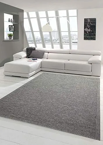 Teppich-Traum In- & Outdoor Teppich Sisal Optik | Küche Wohnzimmer Terrasse Balkon | grau - Größe 120x160 cm