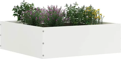 vidaXL Raseneinfassung 6 pcs Weiß 40 x 40 x 13 cm Stahl