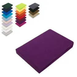 EXKLUSIV HEIMTEXTIL Jersey Spannbettlaken 60 x 120 cm Lila 100% Baumwolle Öko - Tex Zertifiziert Bed-Sheet Bettlaken Spannbetttuch