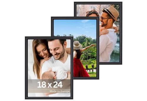 Victor (Zenith) Bilderrahmen David, Bilderrahmen Set Schwarz 18x24 cm, Bilderrahmen Art Deco