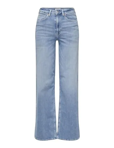 ONLMADISON Blush HW Wide DNM CRO371 NOOS - Hohe Taille Jeans - Damen-Jeanshosen mit Spitzen-Detail, hoher Taille und praktischen Taschen für einen stilvollen Look.