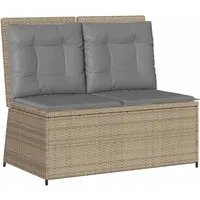 Furnicato Gartenbank Beige Poly Rattan - Bequeme Gartenbank aus wetterfestem Poly-Rattan mit verstellbarer Rückenlehne für individuellen Komfort. Ideal für entspannte Stunden im Freien und stilvolle Akzente in jedem Garten.
