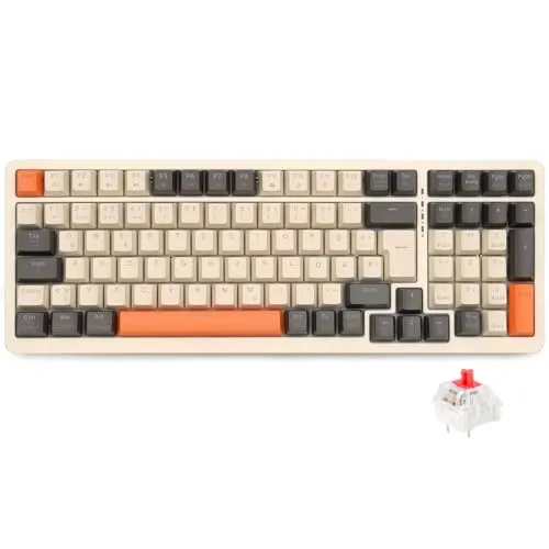Rii Mechanische Gaming-Tastatur Kabellos, Retro Bluetooth 75% QWERTZ