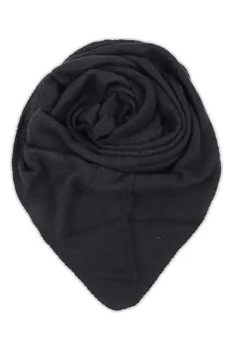 malito - Damen Modeschal - weicher Dreiecksschal Unifarben & Leo Print - langer flauschiger XXL Winterschal S601 - (Schwarz)