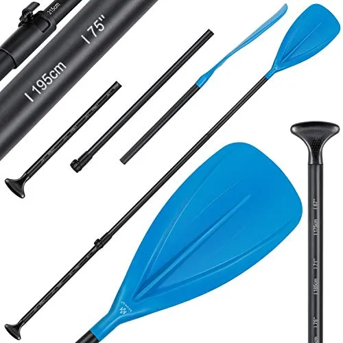 KESSER® Paddle - 3-teiliges verstellbares Aluminium Stechpaddel - Paddel für Stand-Up Paddling, leicht und ergonomisch, ideal für längere Touren ohne Müdigkeit. Verstellbarer Schaft von 165cm-215cm für individuellen Komfort und optimale Leistung.