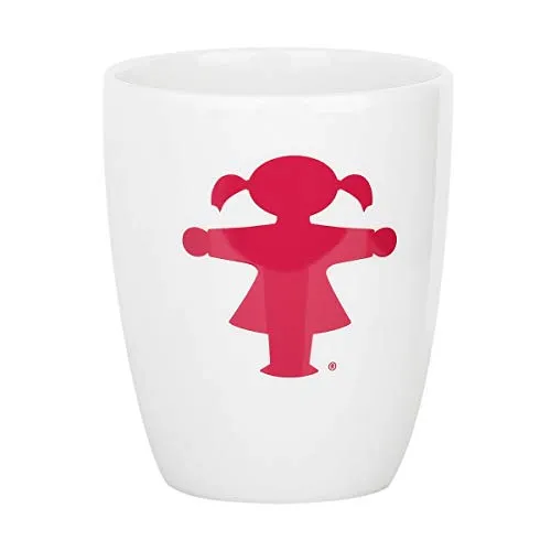 Ampelmann Wachmacher Tasse weiß mit Ampelfrau pink ca. 250 ml, Kaffeetasse Kaffeepott Tasse Cappuccino