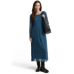 TOM TAILOR Meshkleid mit Muster blau XS (34) in blau von Tom Tailor