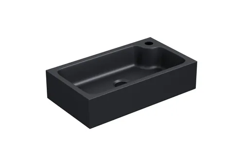 Mai & Mai Aufsatzwaschbecken 46x26 cm für Mini Gäste WC - Waschbecken aus robustem Mineralguss, hygienisch und leicht zu reinigen, ideal für kleine Badezimmer und Gäste-WCs.