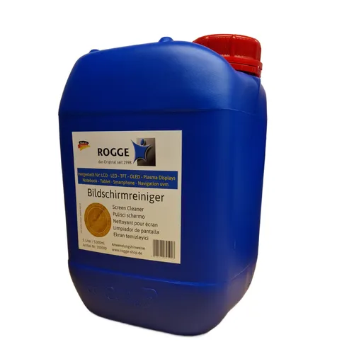 ROGGE Bildschirmreiniger Nachfüllkanister 5 Liter - Reinigungsgeräte & -sets: Hochwertiger Bildschirmreiniger mit 5 Liter Volumen, ideal für eine gründliche und streifenfreie Reinigung von Displays.