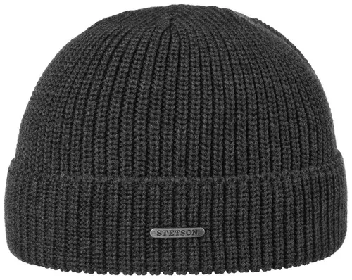 Stetson Beanie Finley Merinowolle - Beanie aus 100% Merinowolle, atmungsaktiv und antibakteriell - ideale Strickmütze für stilvolle Looks und warme Ohren, Made in Italy