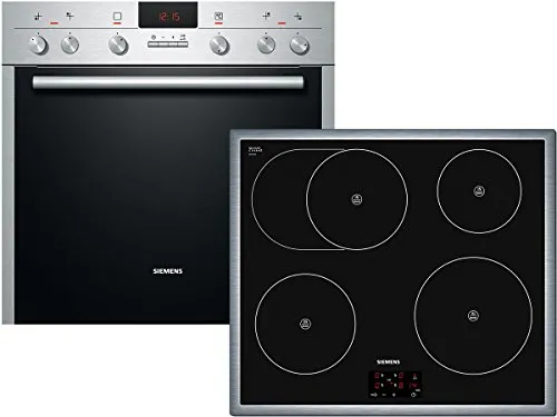 Siemens EQ641EI02T Herd-Kochfeld-Kombination/A / 65 Liter/Optimale Backergebnisse auf bis zu 3 Backblechen dank innovativer Wärmeverteilung mit 3D-Heißluft Plus/edelstahl