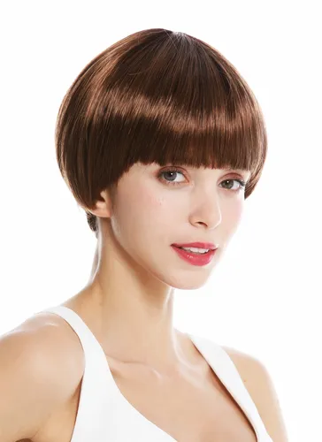 Perücke Damenperücke kurz Page Bob Pony Ombre Rotbraun Braun Blond gesträhnt