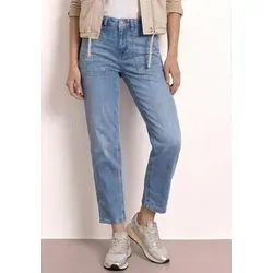 Street One Barrel Leg Jeans Medium Blue Random Washed 32 in blau von Street One