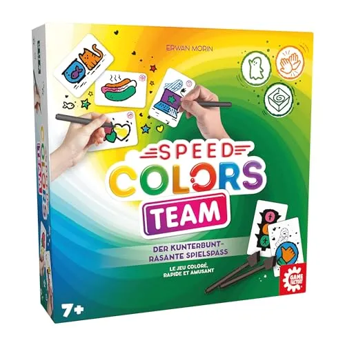 Game Factory 646305 Speed Colors Team, kooperatives Partyspiel zum Ausmalen, Familienspiel, Merkspiel ab 7 Jahren, Kinderspiel, für 2-6 Spieler
