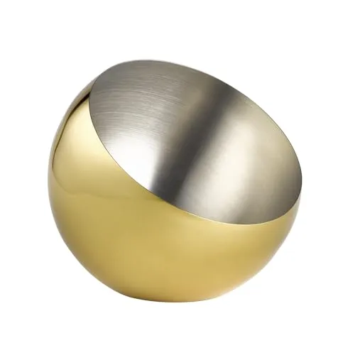 APS Schale -SPHERE- Ø 24 cm, H: 21 cm, 2 Liter - Sonstige Tischdekoration, elegante 18/8 Edelstahl-Schale mit Gold-Look-Finish, perfekt für besondere Anlässe und stilvolle Präsentationen.