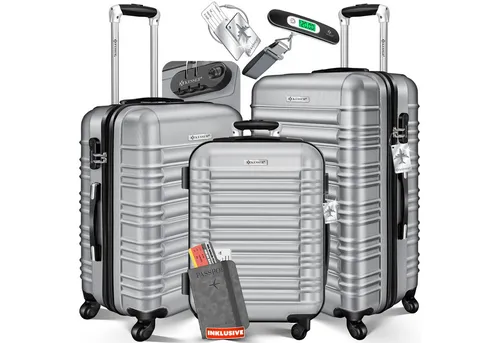 KESSER® 3tlg. Hartschalenkofferset in silber von Kesser