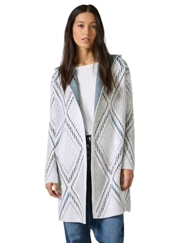 CECIL Offener Cardigan mit Kapuze in lila von CECIL
