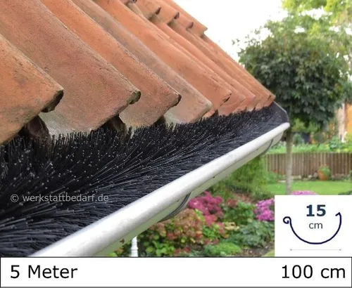 Meter Dachrinnenbürste Ø15cm, á 100cm Laubschutz Photovoltaik Marderschutz 5